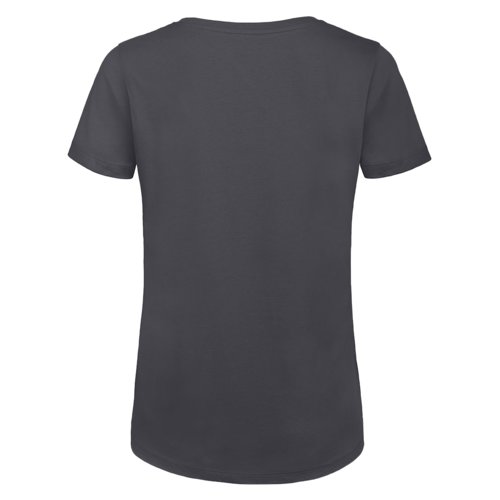 Donkergrijs dames T-shirt van biologisch katoen met korte mouwen.