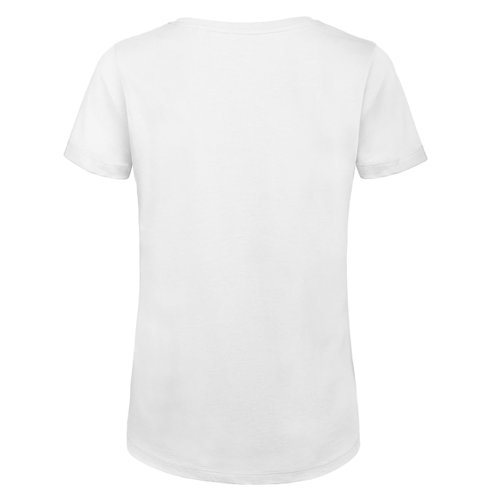 Wit dames T-shirt van biologisch katoen met korte mouwen.