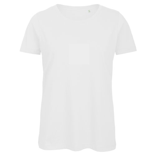 Wit dames T-shirt van biologisch katoen met korte mouwen.