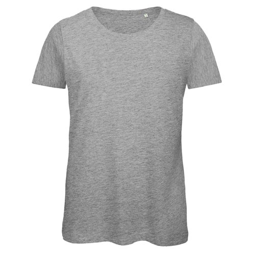 Grijs katoenen T-shirt voor dames met korte mouwen.