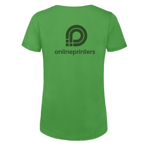 Groen dames T-shirt van biologisch katoen met korte mouwen.