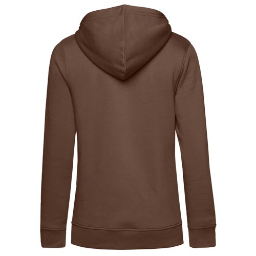 Bruine dameshoodie van biologisch katoen en gerecycled polyester.