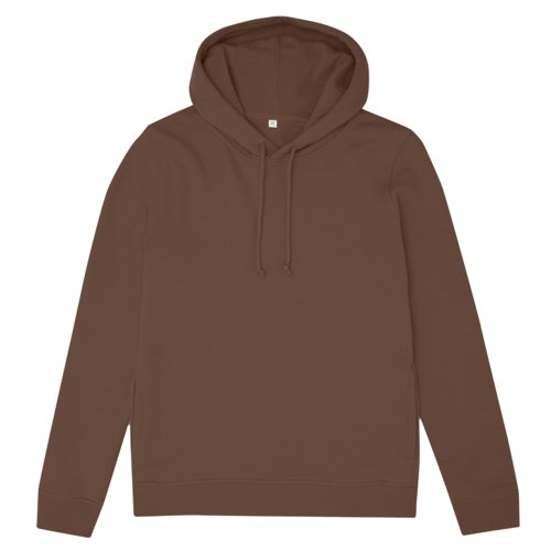 Bruine katoen-polyester hoodie voor dames met capuchon en trekkoord.