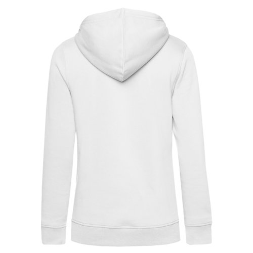Witte dameshoodie van biologisch katoenmix met capuchon.