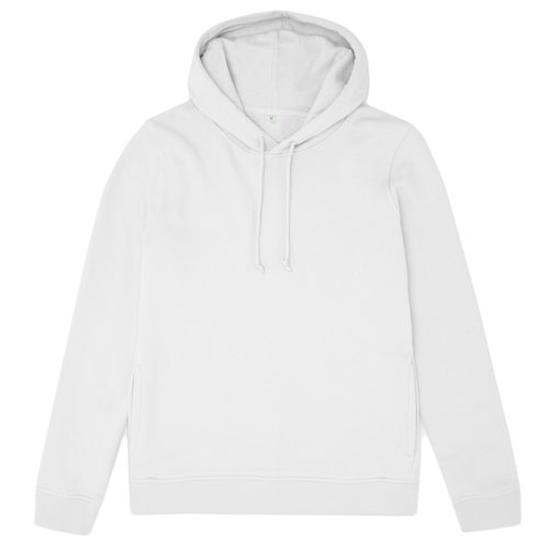 Witte katoen-polyester hoodie met capuchon en trekkoord.
