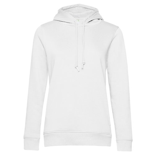 Witte hoodie van katoenmix met capuchon en trekkoord.