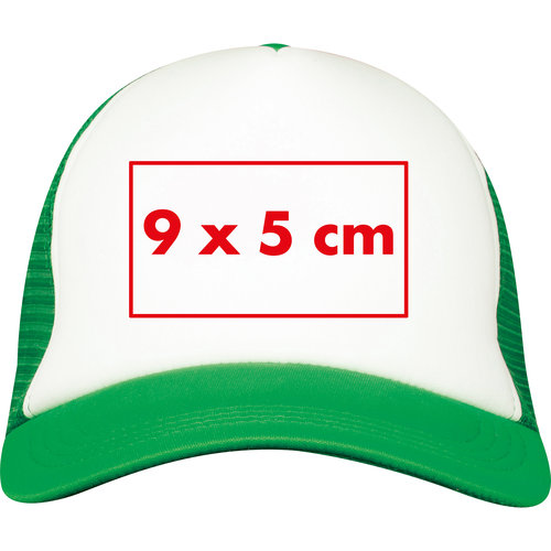 Trucker cap met mesh inzetstuk en verstelbare sluiting.