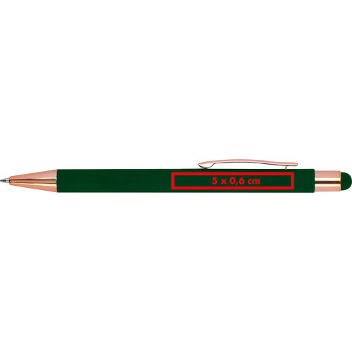 Groene balpen met touchpen en clip.
