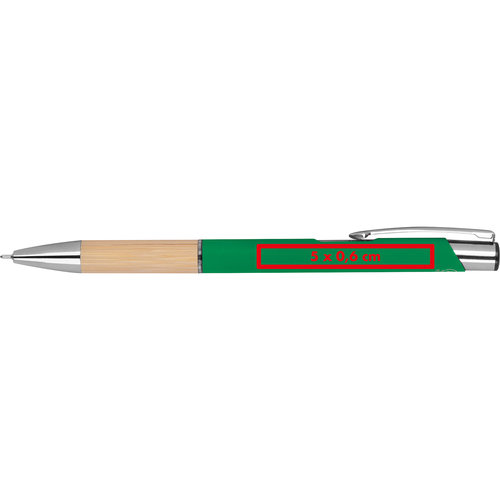 Groene gelpen gemaakt van gerecycled materiaal met clip.