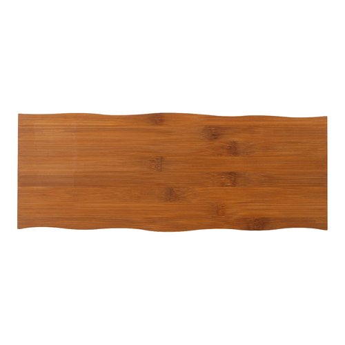Bruine bamboe plank met golvende rand.