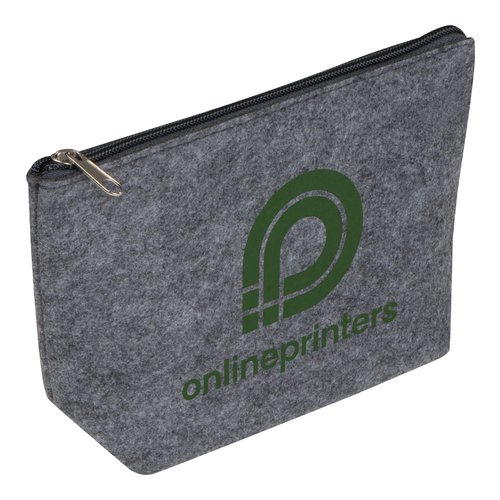 Antracietkleurige RPET-cosmeticatas met ritssluiting.