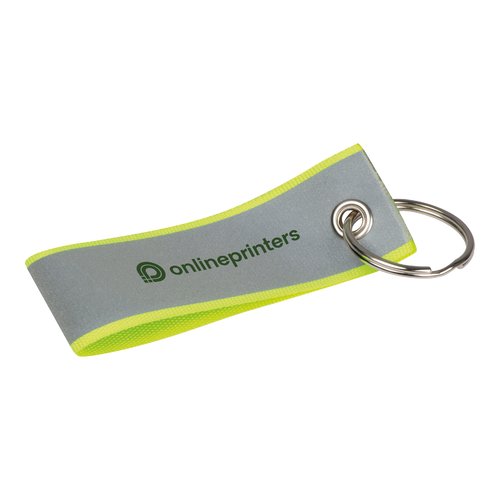 Zilvergrijze reflecterende hanger met metalen ring.