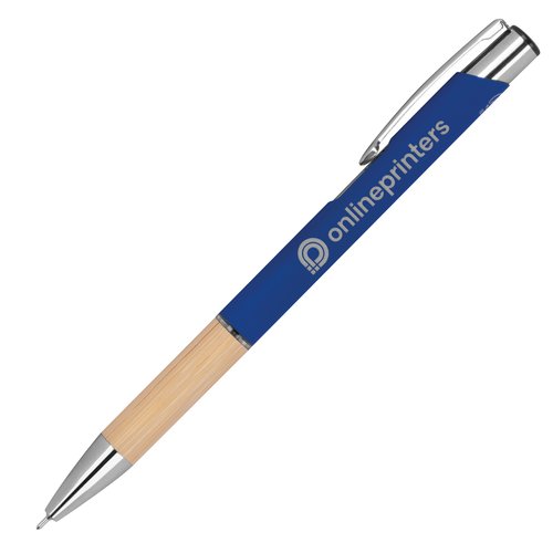 Blauwe gerecyclede gelpen met drukknop.