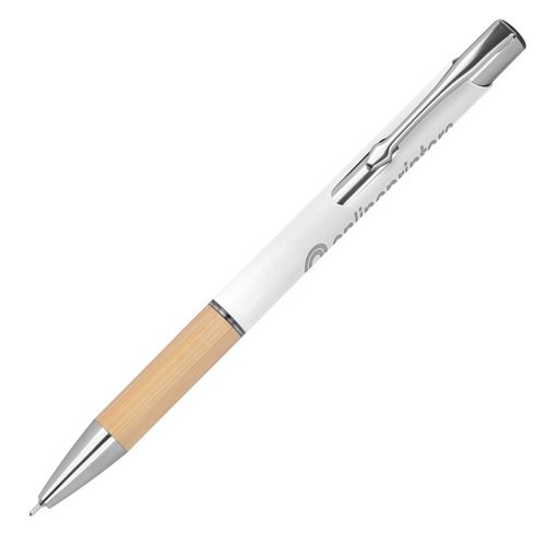 Witte gerecyclede gelpen met klikmechanisme.
