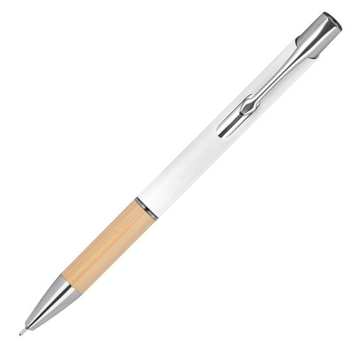 Witte Gerecyclede gelpen met clip en drukmechanisme.
