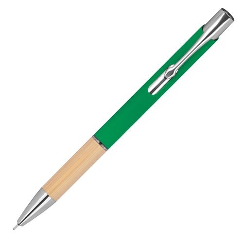 Groene gerecyclede gelpen met clip.