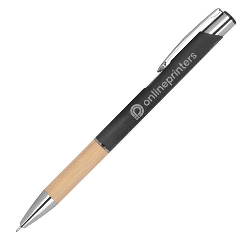 Antraciet gerecyclede gelpen met metalen elementen.