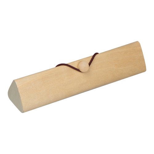 Beige houten schrijfset met sluitband.
