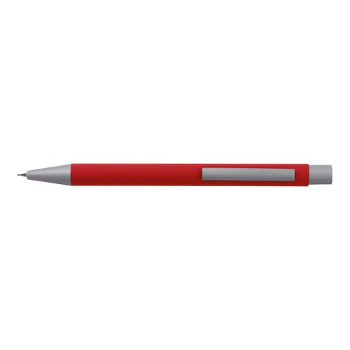Rode schrijfset met balpen en etui.