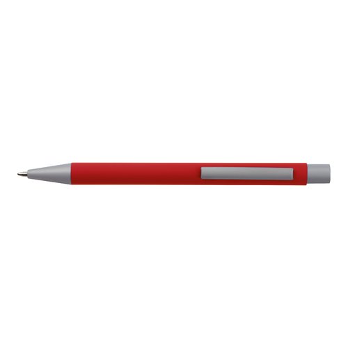 Rode schrijfset met balpen en etui.