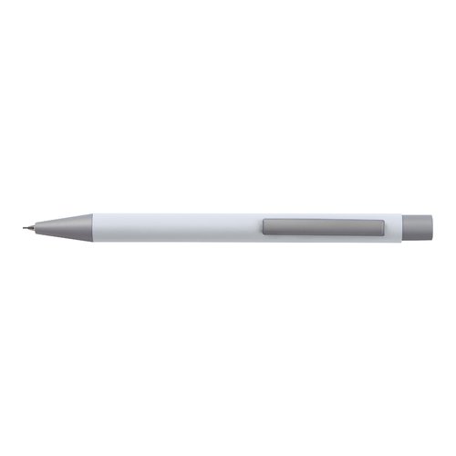 Witte schrijfset met balpen en etui.