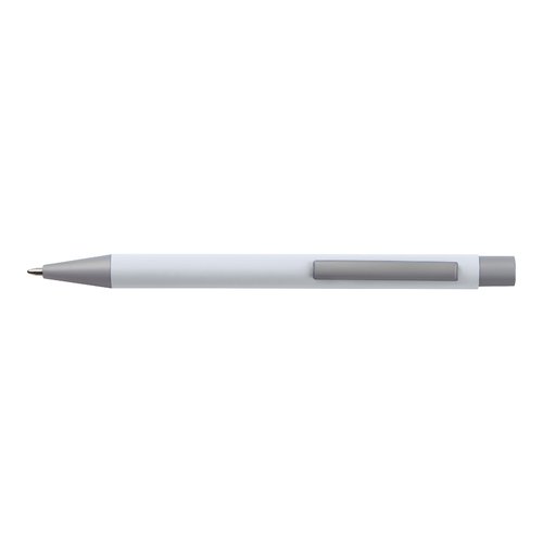 Witte schrijfset met balpen en etui.