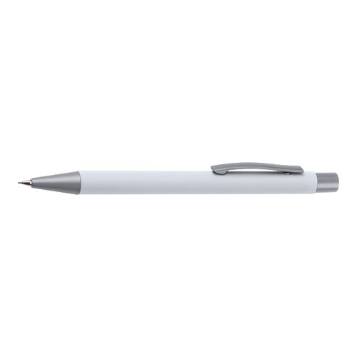 Witte schrijfset met balpen en etui.