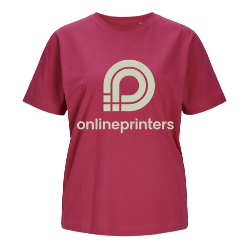Fuchsia katoenen T-shirt voor dames.