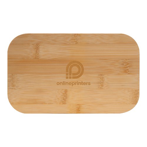 Licht bamboe lunchbox met deksel.