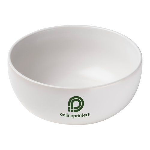 Witte keramische kom in een ronde vorm.
