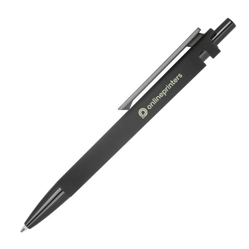 Zwarte gerecyclede ABS balpen met clip.