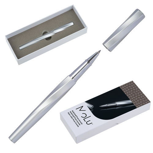 Messingkleurige rollerball-pen met afneembare dop.