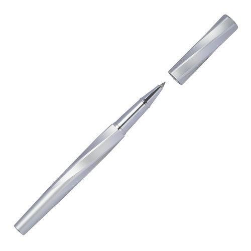 Messingkleurige rollerball-pen met afneembare dop.