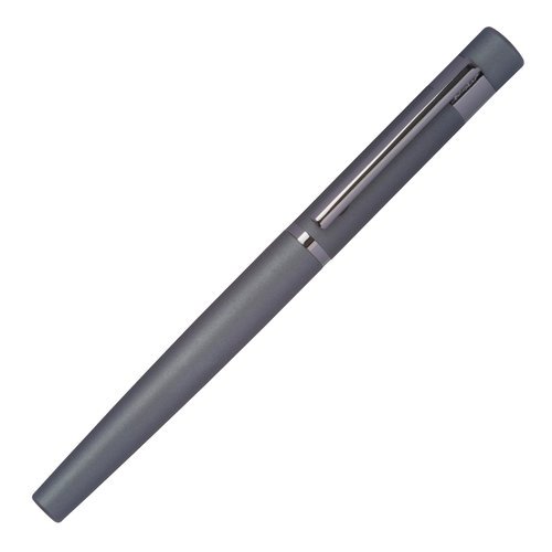 Antracietkleurige schrijfset met pen en accessoires.