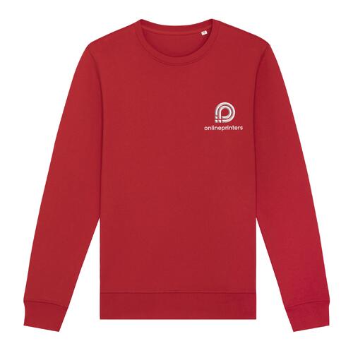 Rood unisex sweatshirt van katoenmix met ronde hals.