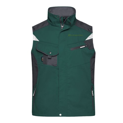 Unisex werkvest van duurzaam materiaal met meerdere zakken.