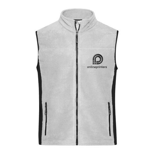 Wit/grijs polyester fleece vest met rits en zakken aan de zijkant voor dames.