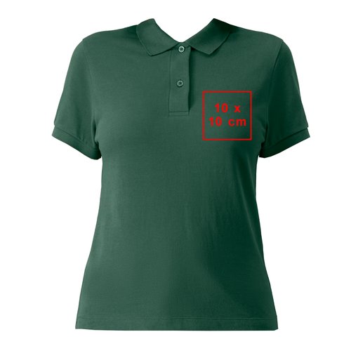 Groen dames poloshirt van katoen met korte knoopsluiting.
