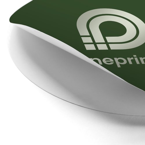 Vrij vormgegeven papieren sticker.
