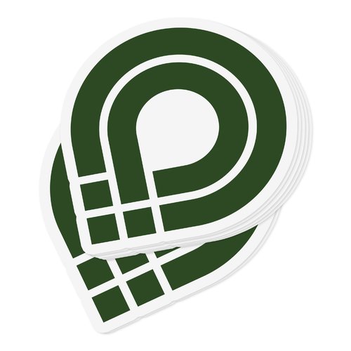 Papieren sticker met contourgesneden rand.