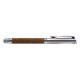 Houtkleurige vulpen met metalen clip.