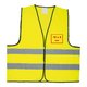 Geel stoffen veiligheidsvest met reflecterende strepen, unisex.