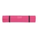 Roze schuim yoga mat met bevestigingsbanden.