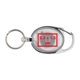 Transparante plastic sleutelhanger met clip en intrekbaar koord.