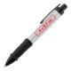 Zilverkleurige balpen met clip en rubberen grip.