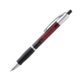 Zwarte plastic balpen met clip en drukknop.