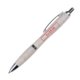 Beige balpen van tarwestro met clip en drukknop.
