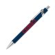 Blauwe metalen balpen met clip.