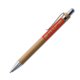 Houtkleurige schrijfset met balpen en etui.