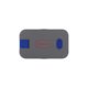 Grijze plastic lunchbox met sluiting.